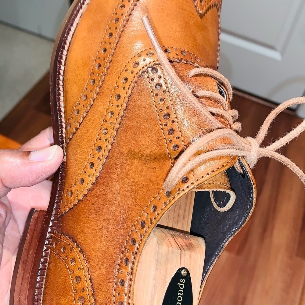Cole Haan British Tan Wing Tip Oxfords. - Picture 13 of 15